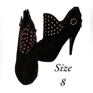 Black Suede Platform Booties